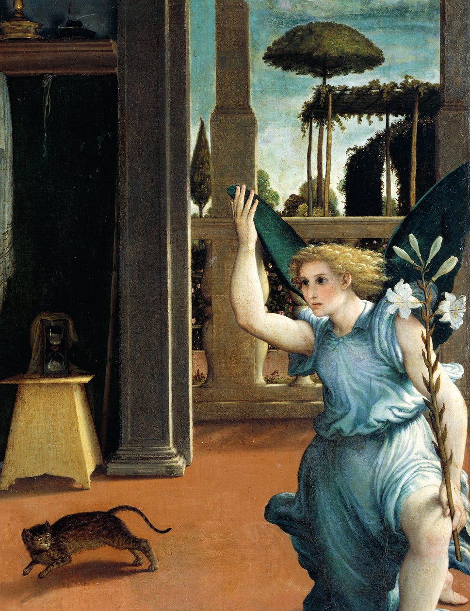 The Recanati Annunciation, cirka 1532, av Lorenzo Lotto (ca 1480-1556), olja på duk av Lorenzo Lotto