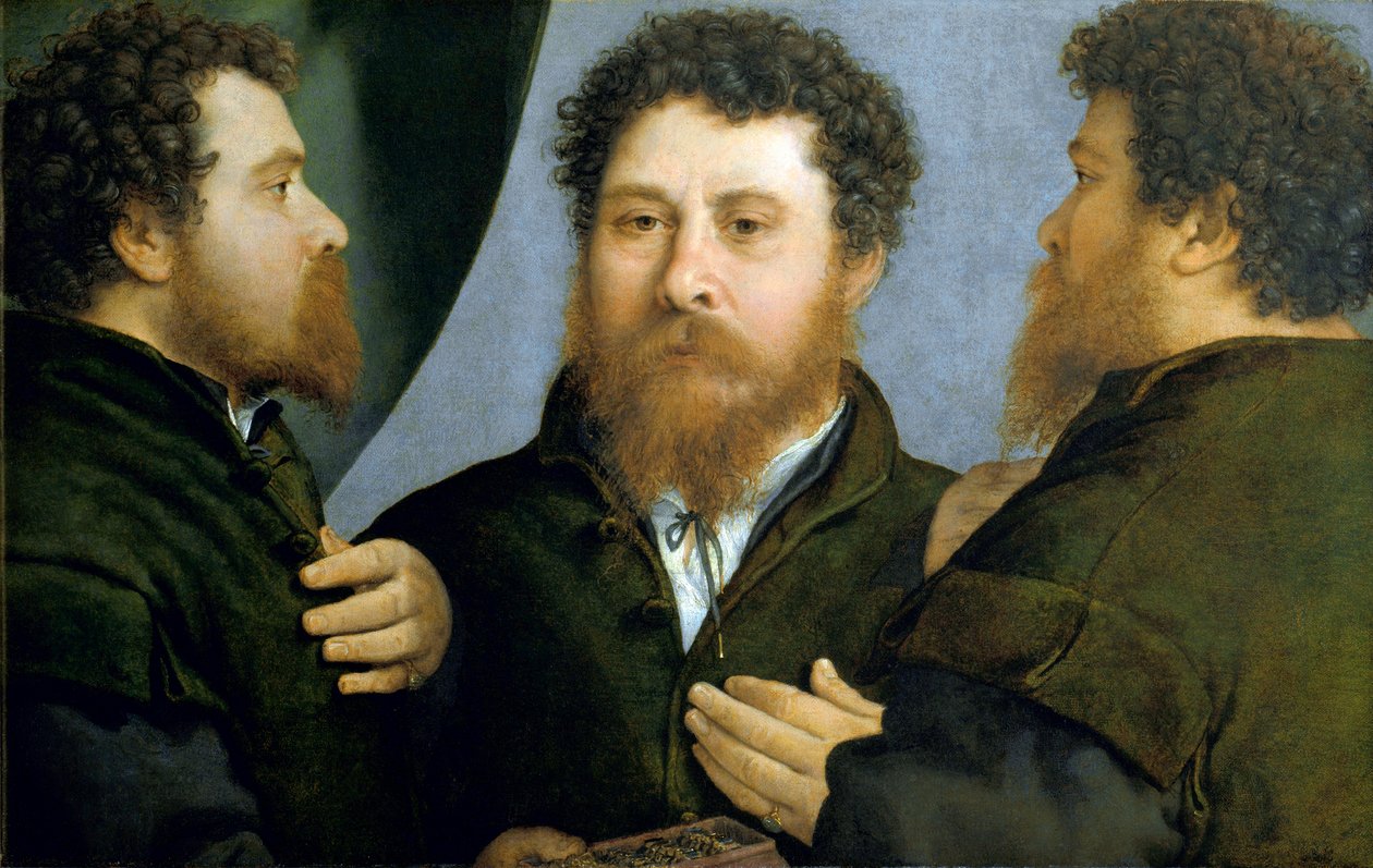 Trippelporträtt av guldsmedsmålning av Lorenzo Lotto av Lorenzo Lotto