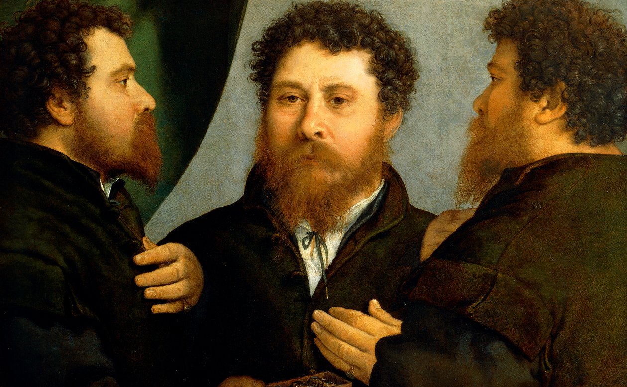 Trippelporträtt av guldsmed av Lorenzo Lotto (1480 ca-1556), olja på duk, 521x791 cm av Lorenzo Lotto
