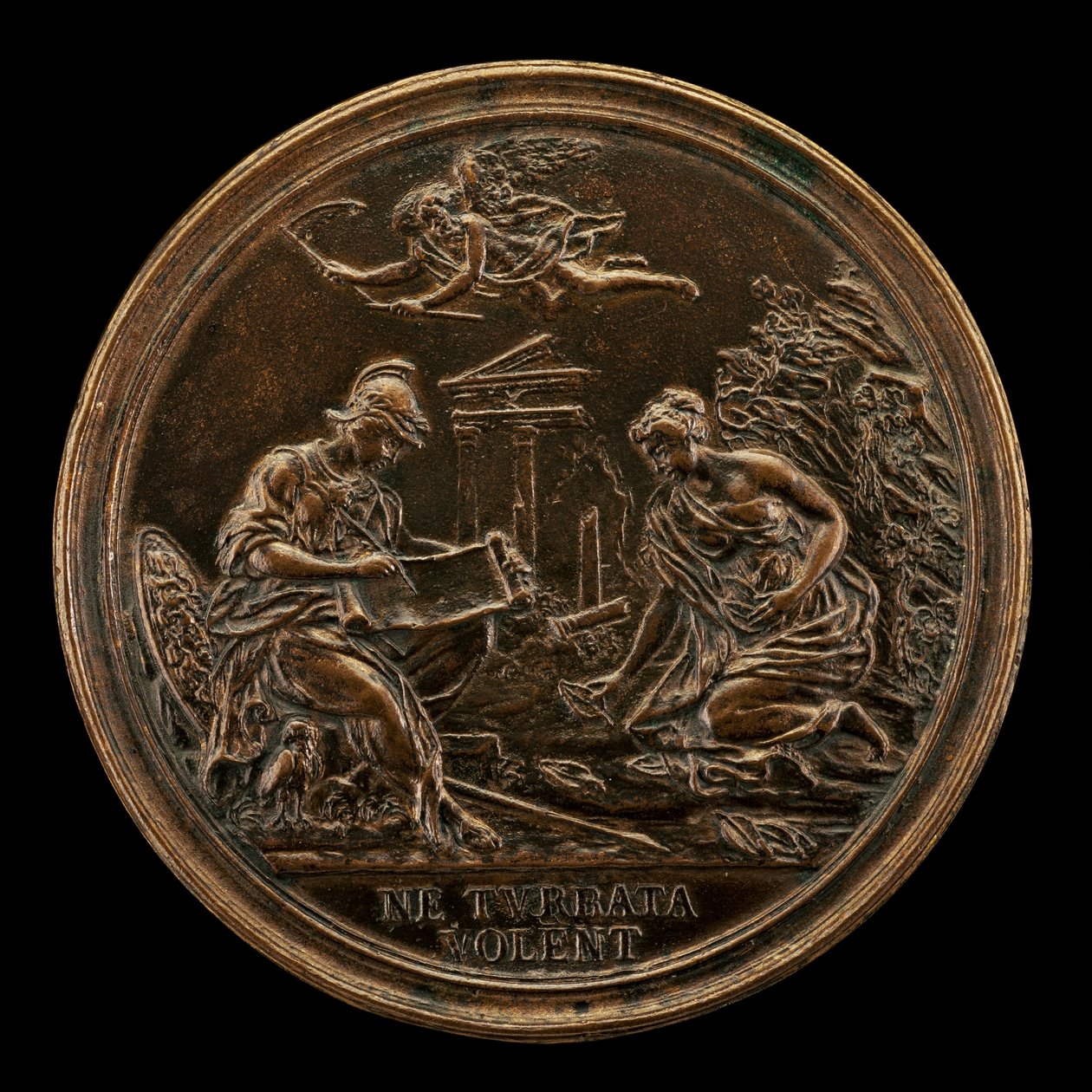 Allegori med Minerva, Tid och en Sybil [omvänd], 1725. av Lorenzo Maria Weber