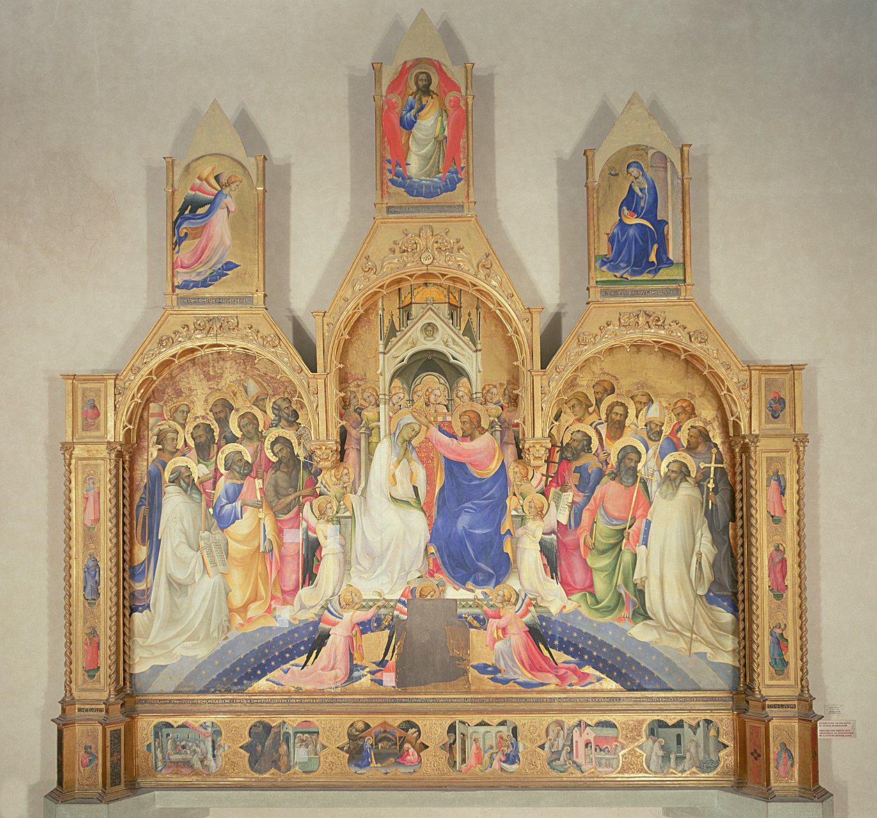 Jungfruns kröning, 1414 (tempera på trä, guldbakgrund) av Lorenzo Monaco