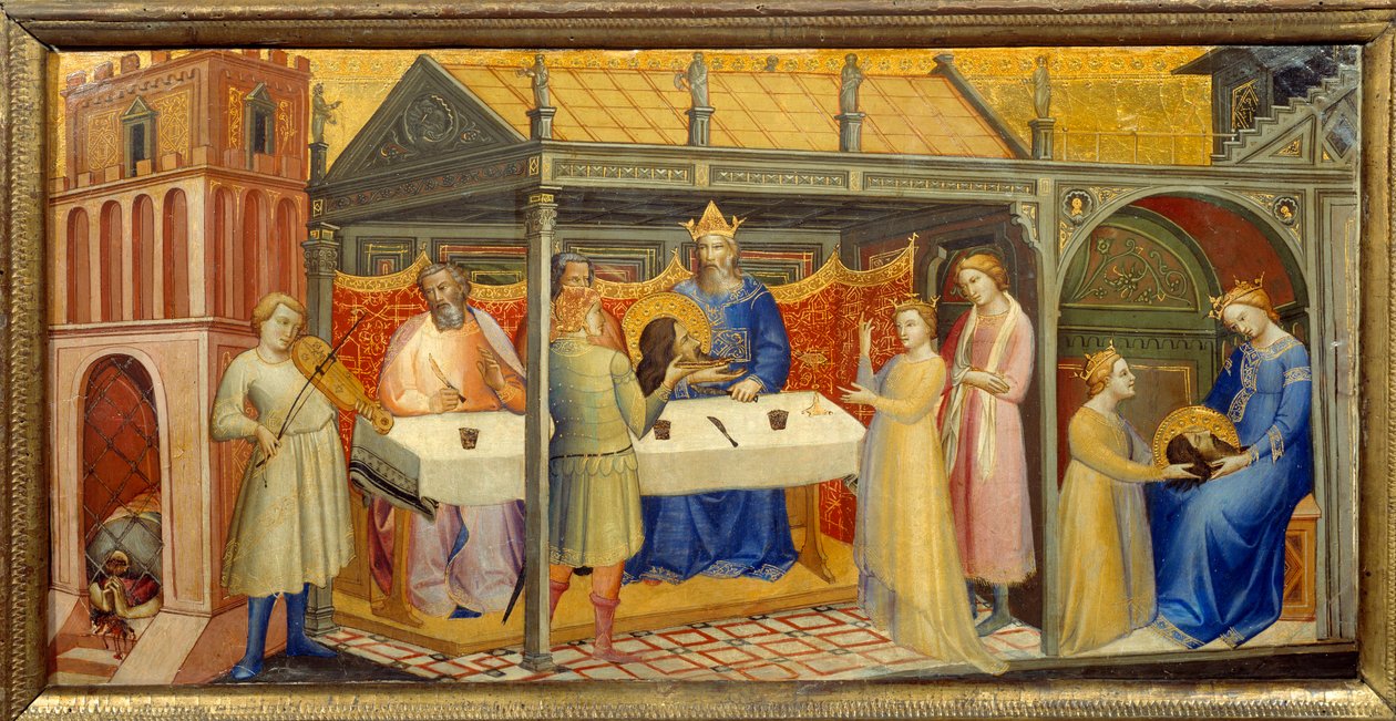 Herode Banquet de Herode (Herode Antipas): Dottern till Herodiade (Salome), inbjuden till dans under Herodes födelsedag, förför Herode, som med ed lovar att ge henne allt hon ber om. Hon svarar, på uppmaning av sin mamma: ”Ge mig här, på av Lorenzo Monaco