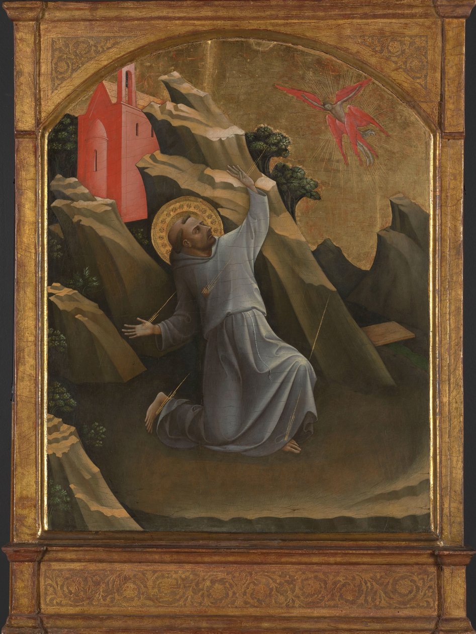Saint Francis tar emot Stigmata Stigmatiseringen av den helige Franciskus av Assisi av Lorenzo Monaco