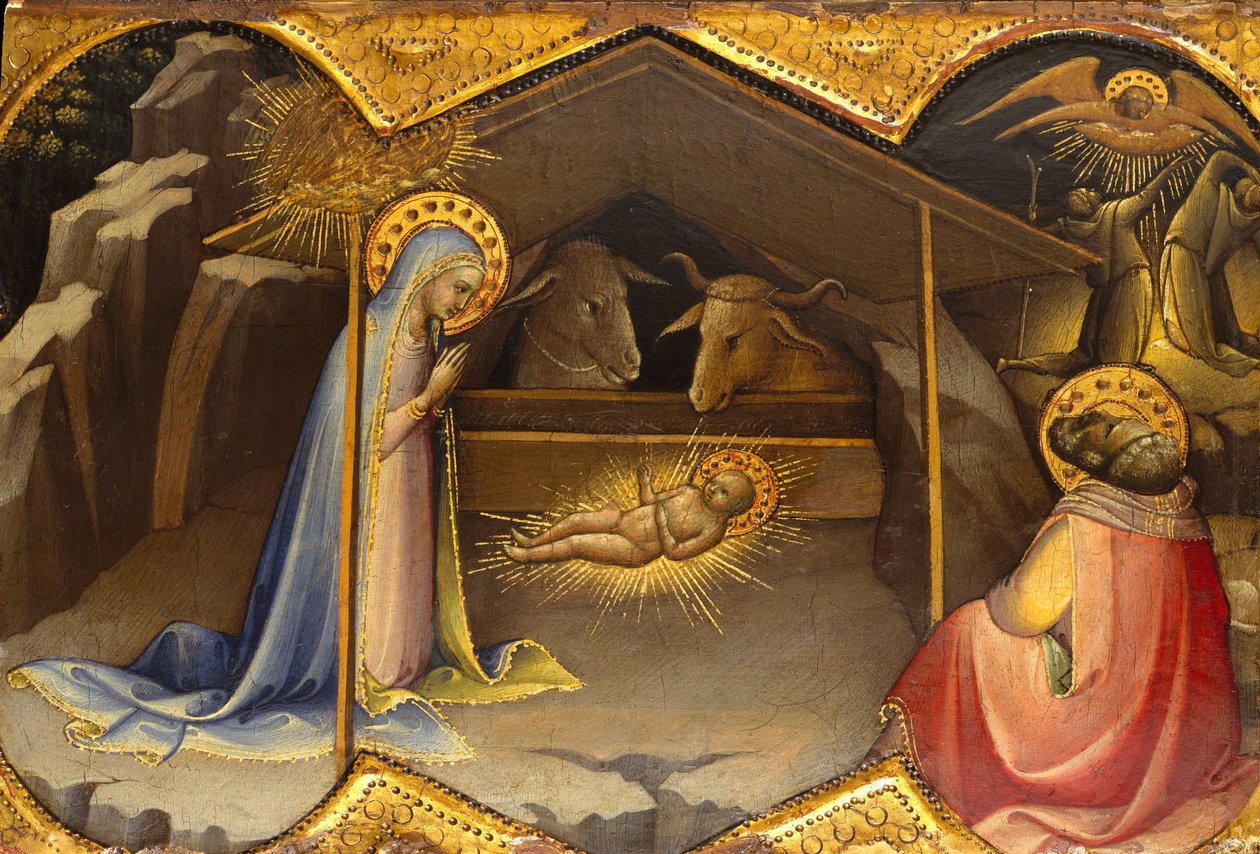 The Nativity, 1406-10 (tempera på trä, guldslipad) av Lorenzo Monaco