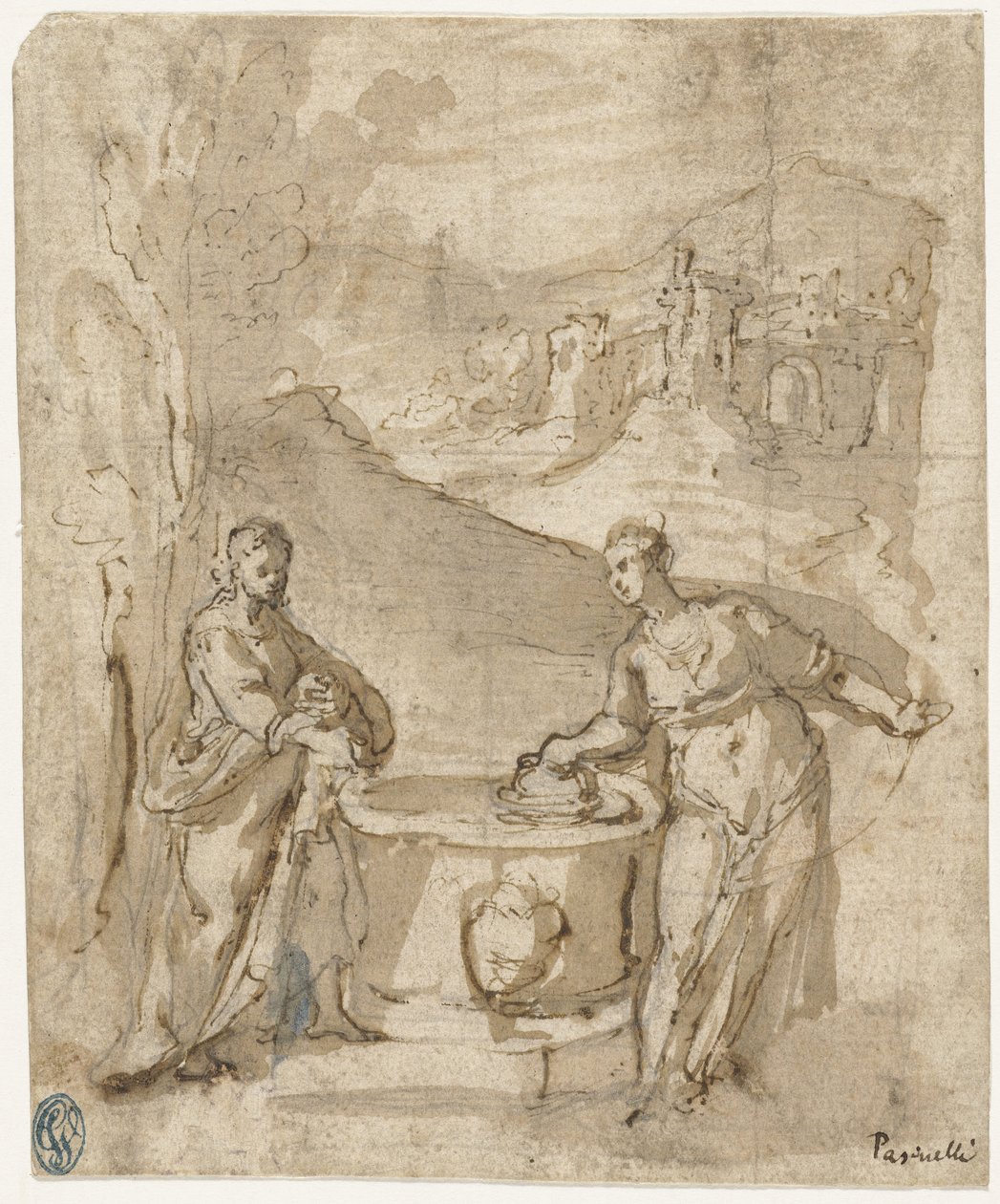 Kristus och den samaritanska kvinnan av Lorenzo Pasinelli
