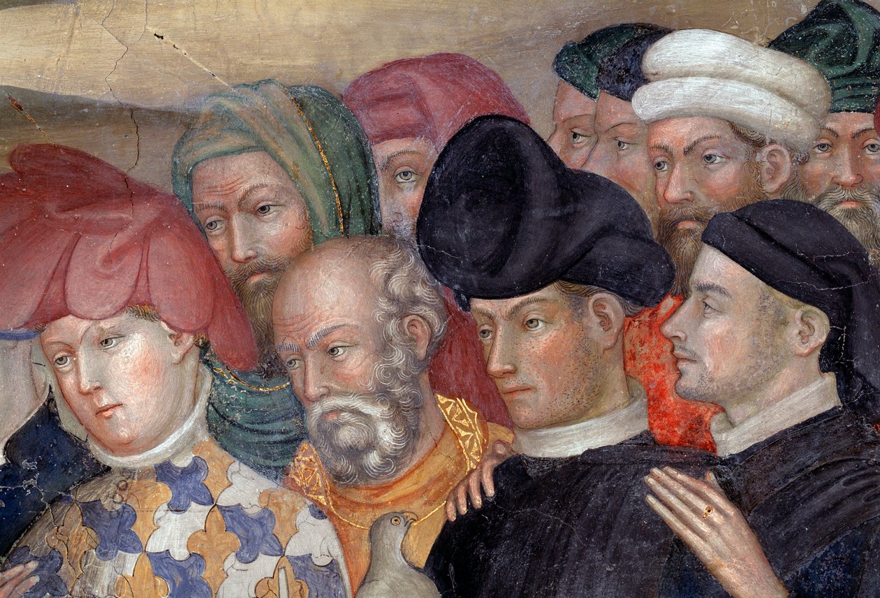 Johannes döparen som döper Jesus, detalj (fresko av Lorenzo Salimbeni