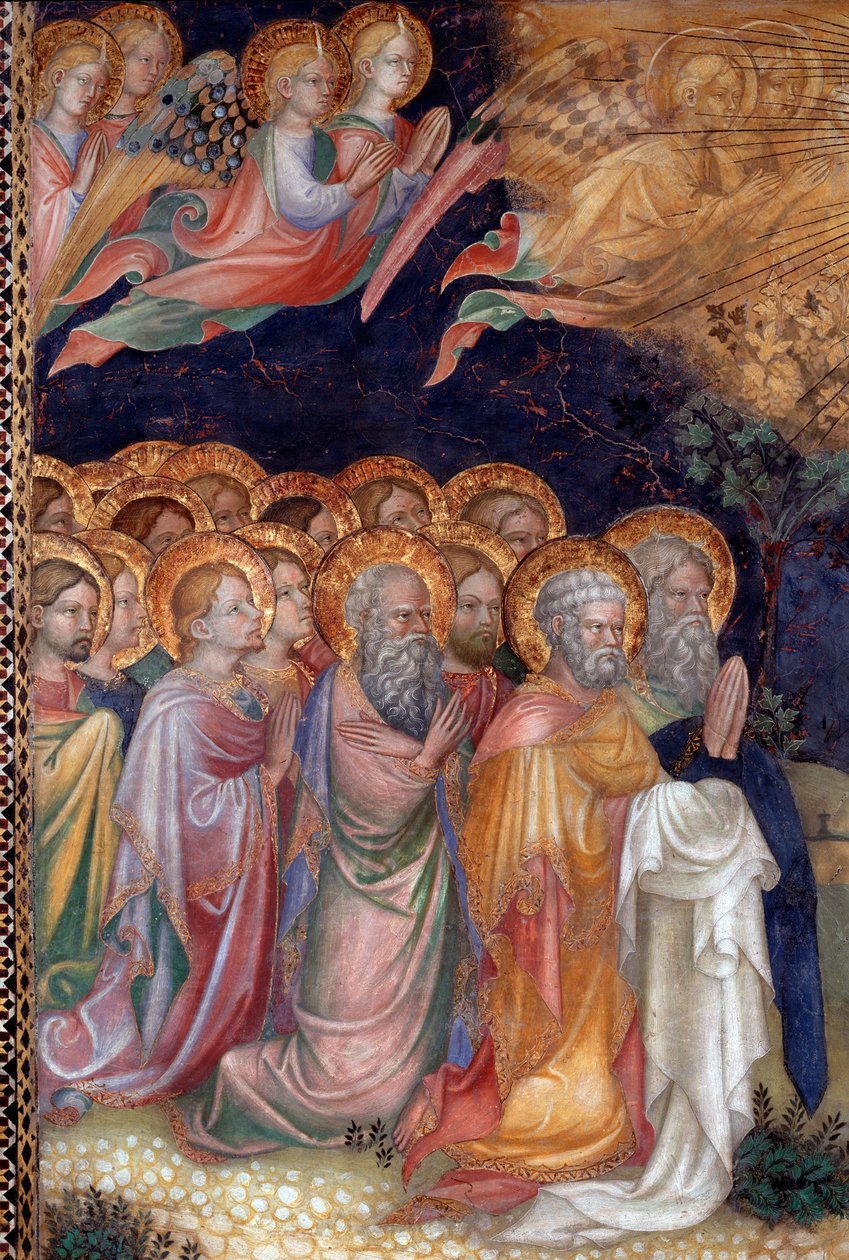 Jesu dop av Johannes döparen som döper Jesus Detail Fresco av Lorenzo av Lorenzo Salimbeni