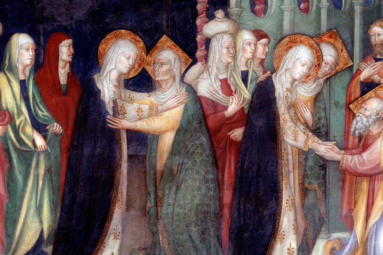Marias besök hos den heliga Elizabeth, detalj (fresco av Lorenzo Salimbeni