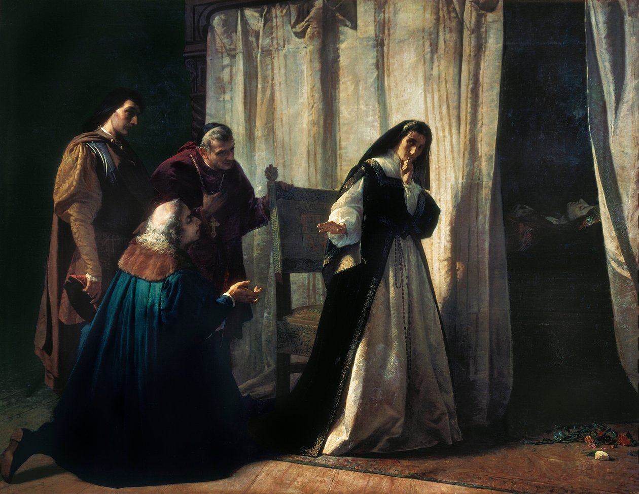 La reine Jeanne Iere dite Jeanne la Folle (Joan den galna) (1479-1555) Peinture av Lorenzo VALLES (1830-1910). Madrid. Pradomuseet. av Lorenzo Valles