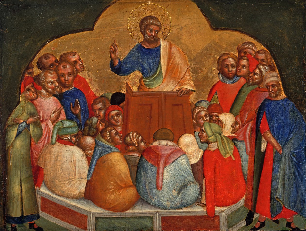 Apostel Peter Preaching Predella Panel, ca 1370. av Lorenzo Veneziano