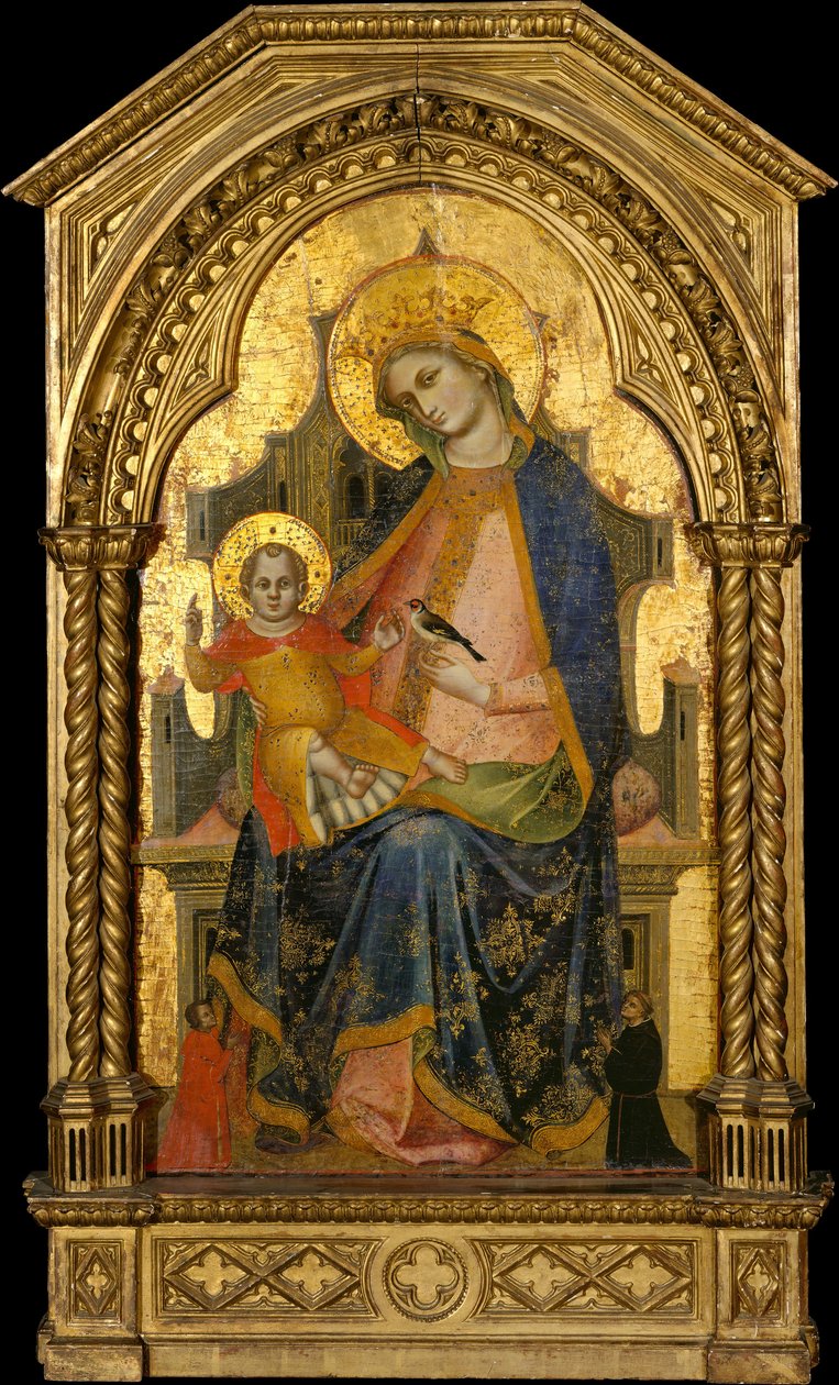 Madonna och barn tronade med två givare, ca. 1360-65. av Lorenzo Veneziano