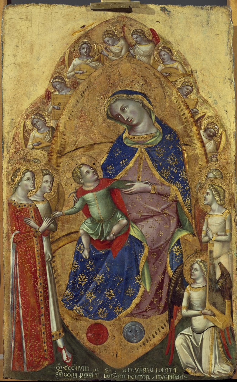 Det mystiska äktenskapet av St. Catherine - Tempera på trä av Lorenzo Veneziano