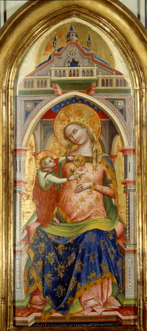 Jungfrun och barnet. Målning av Lorenzo Veneziano (1300-talet) av Lorenzo Veneziano
