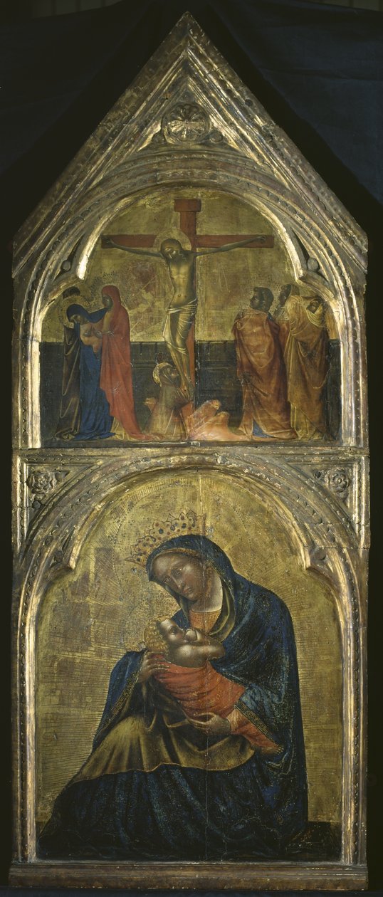 Jungfru och barn med en korsfästelse, c.1360 av Lorenzo Veneziano