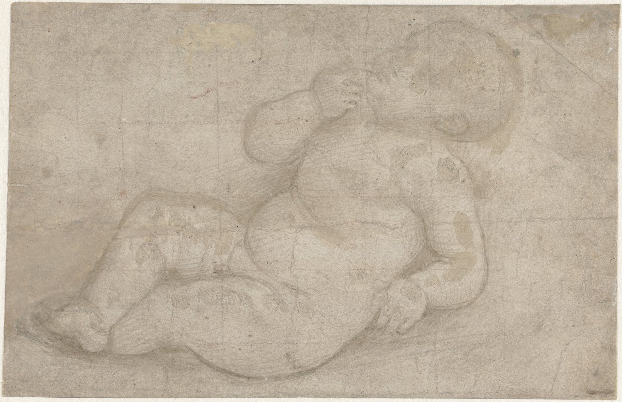 Studera för ett liggande Kristusbarn av Lorenzo di Credi (attributed to)