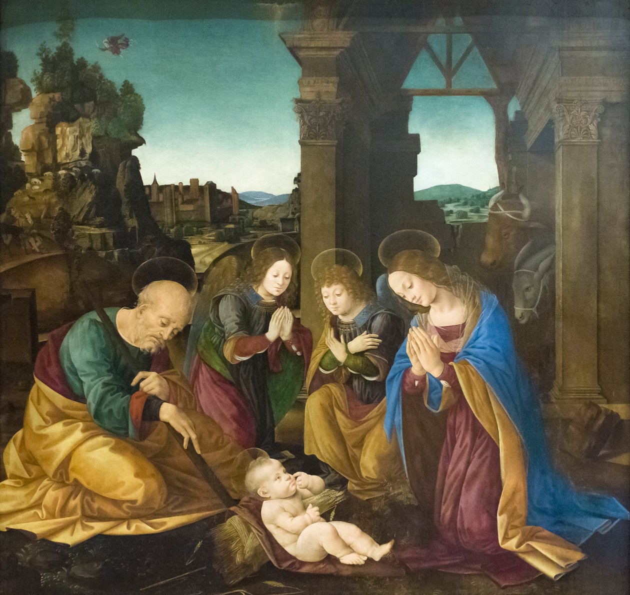 Tillbedjan av Kristusbarnet av Lorenzo di Credi