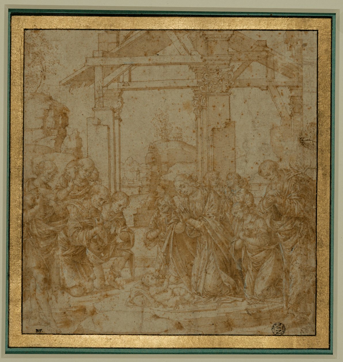 Herdarnas tillbedjan ... av Lorenzo di Credi