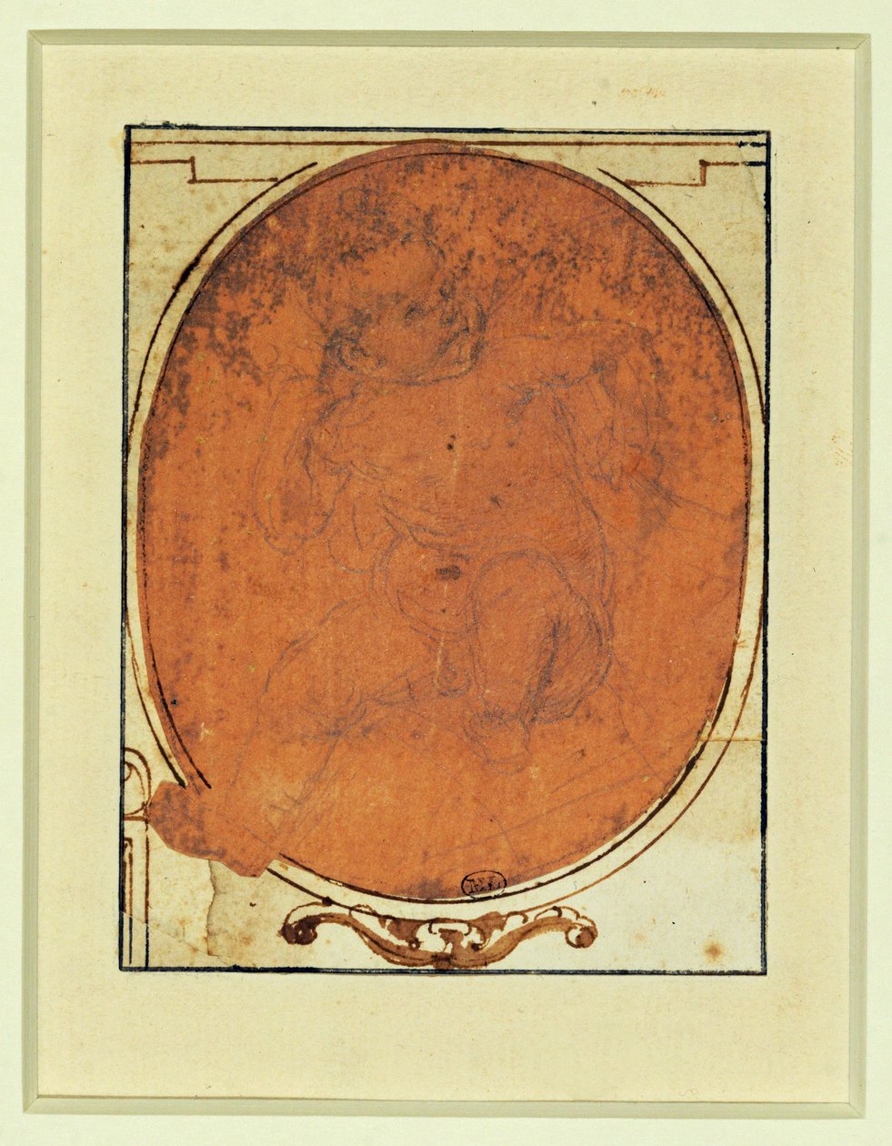 Madonna. Silverspets på rosa papper ... av Lorenzo di Credi