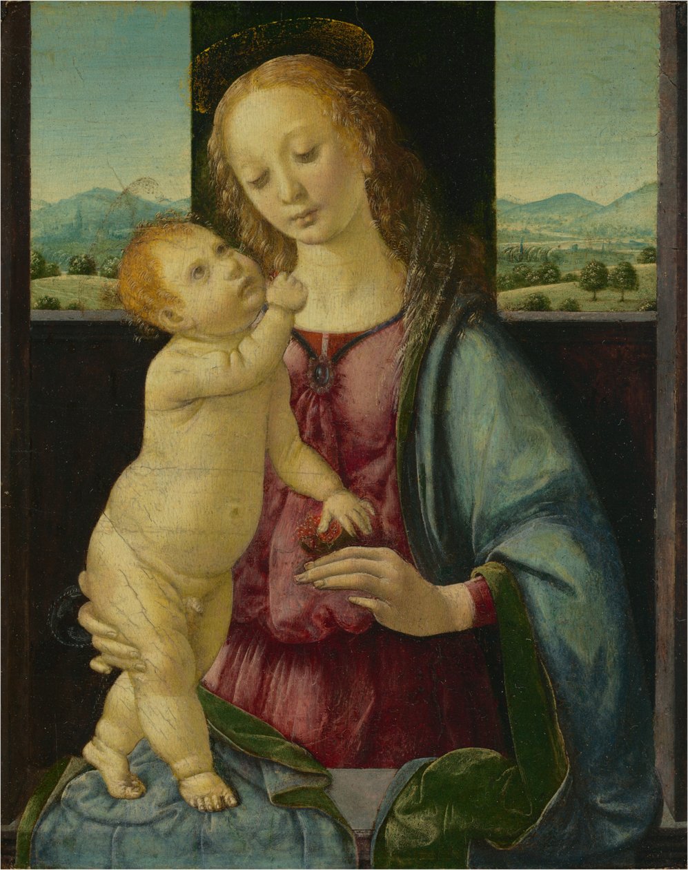 Madonna och barn med ett granatäpple av Lorenzo di Credi