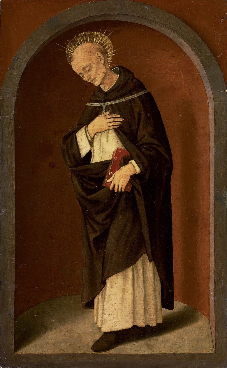 Sankt Bernardino av Siena, i en skulpterad nisch av Lorenzo di Credi