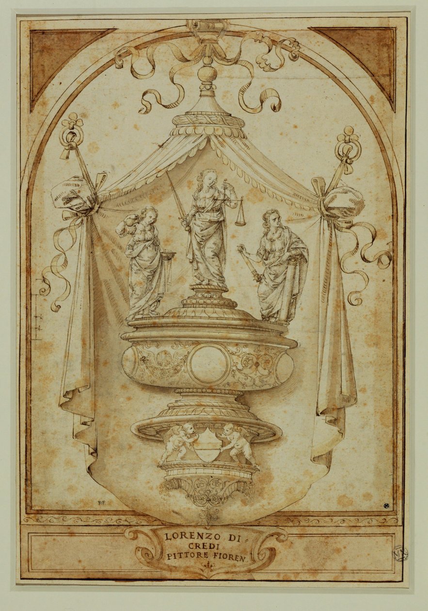 Studie för ett begravningsmonument ... av Lorenzo di Credi