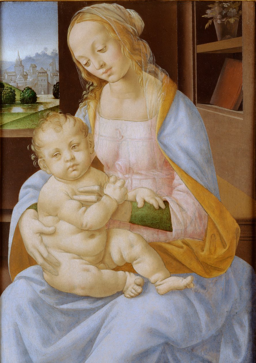 Jungfrun och barnet, 1400 - 1500-talet 1470-1537 av Lorenzo di Credi