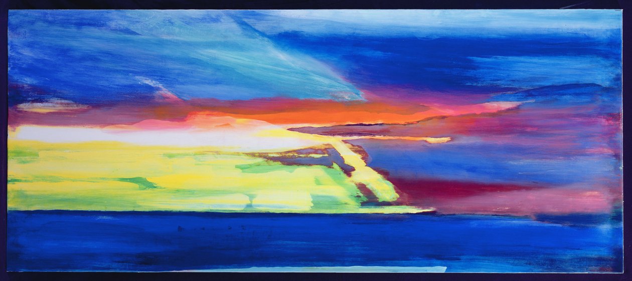 Abstrakt komposition (olja och schellack på gesso på panel) av Lou Gibbs