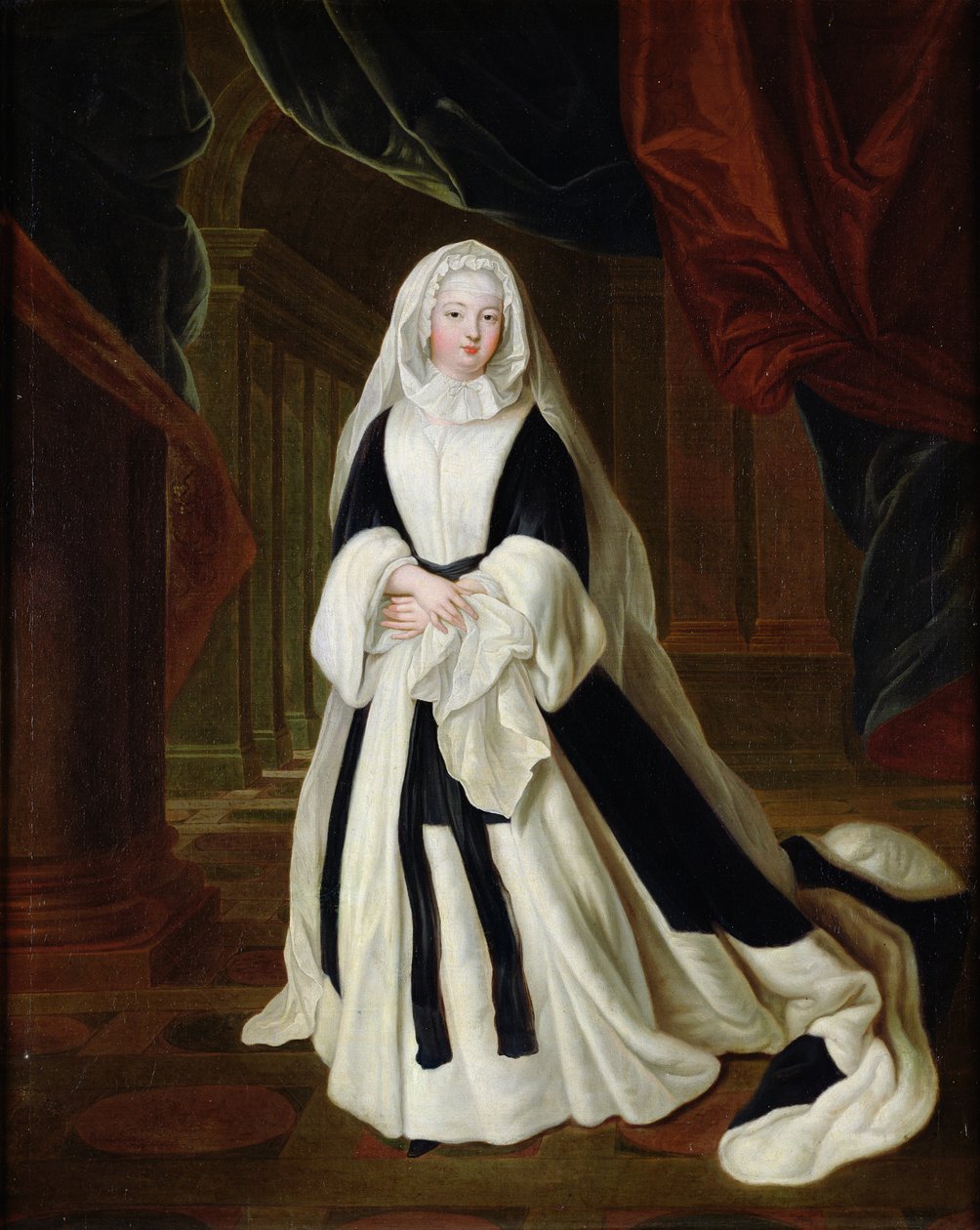 Porträtt av Louis-Francoise de Bourbon (1673-1743) Mademoiselle de Nantes i sorgkläder, efter 1710 av Louis de Silvestre