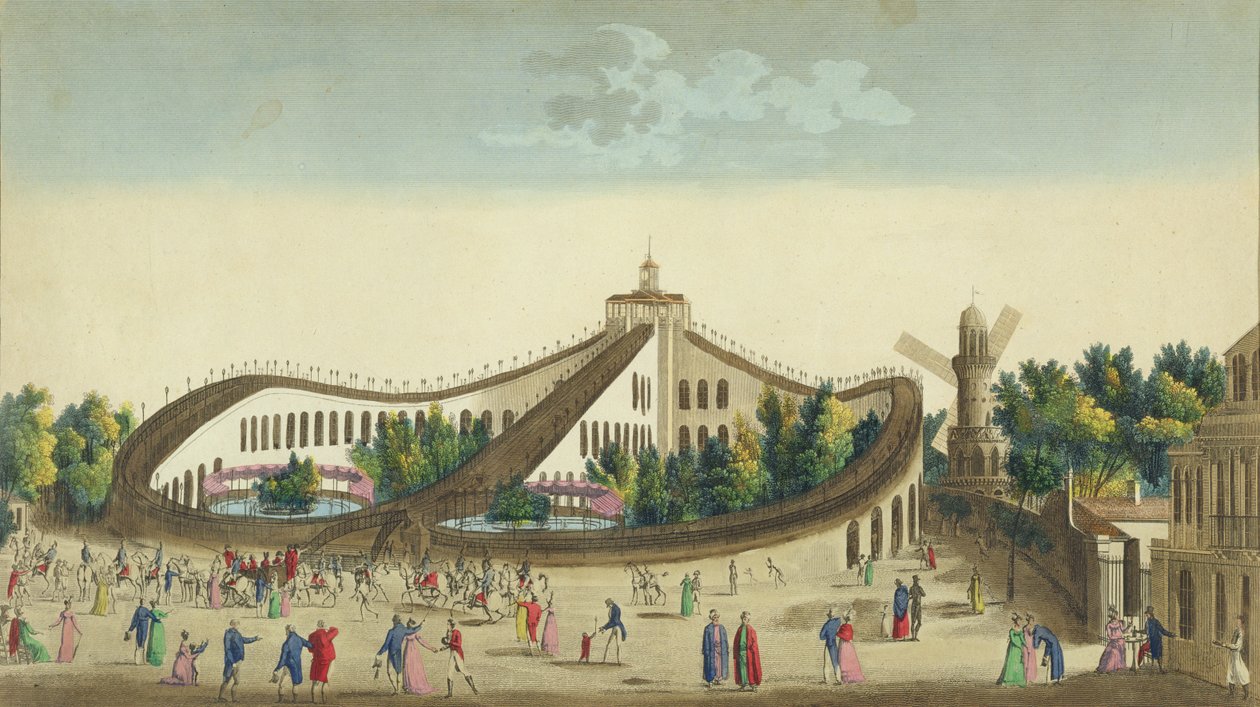Flygvandringar, Baujon-trädgården, ca 1817 av Ambroise Louis Garneray