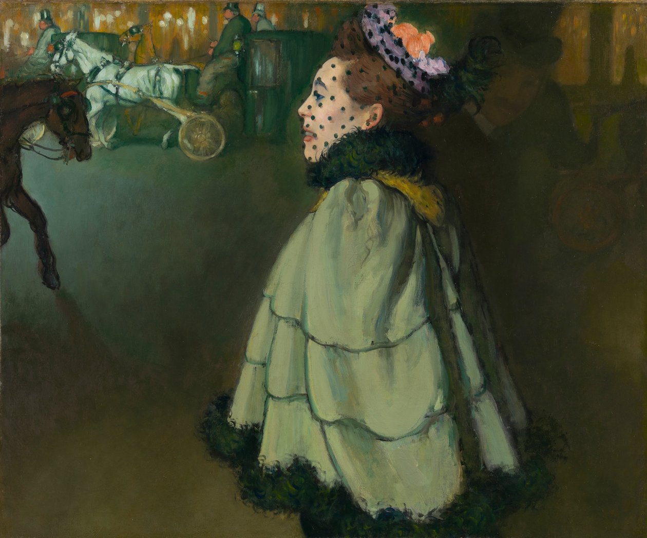 Woman at the Champs-Élysées by night av Louis Anquetin