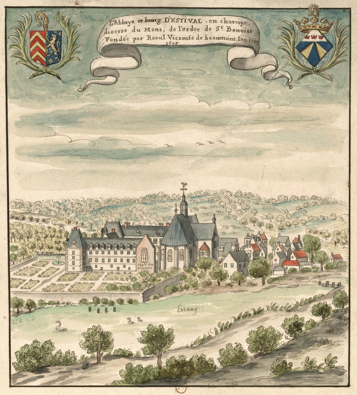 Frankrikes nationalbibliotek av Louis Boudan