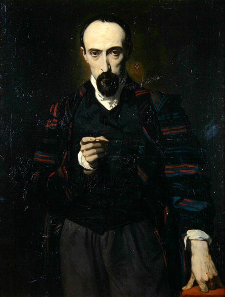 Porträtt av Achille Deveria (1800-57) av Louis Boulanger