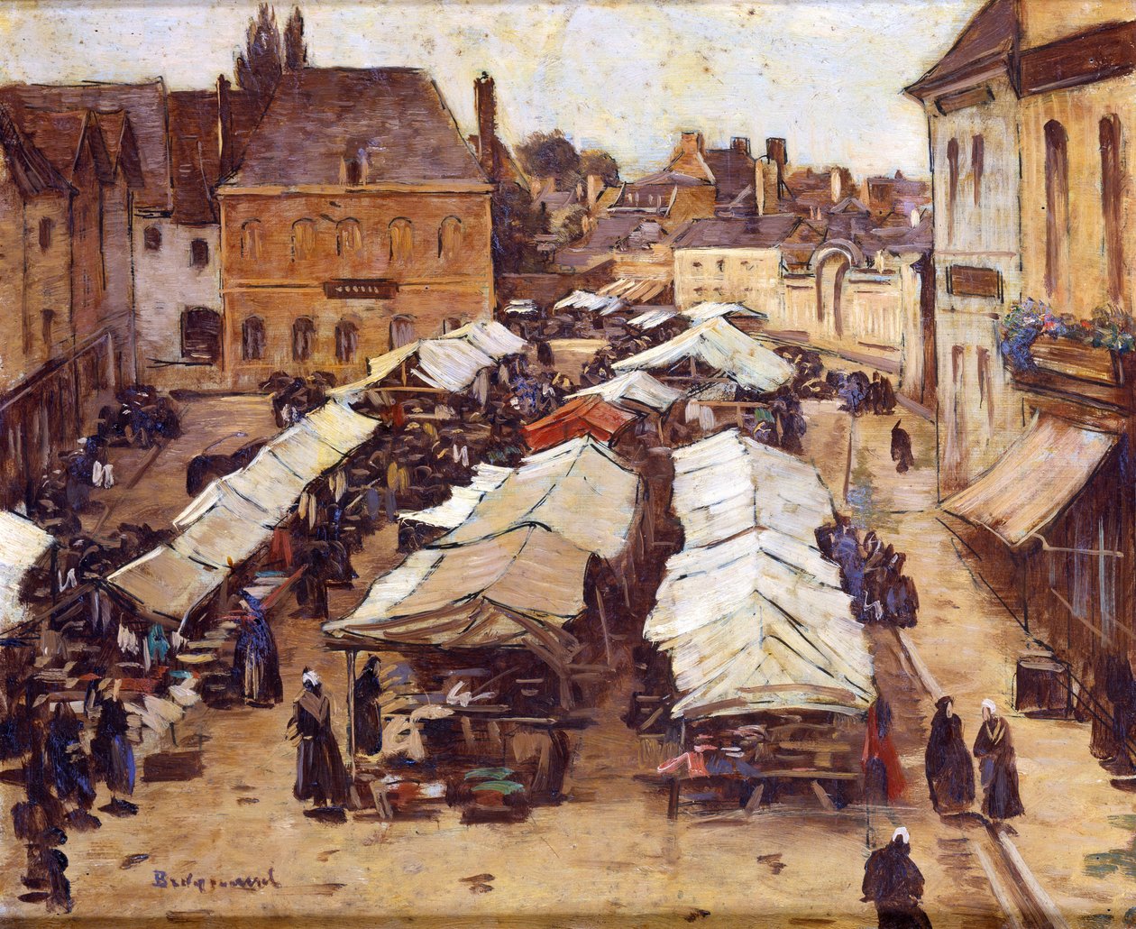 Market Place i Abbeville av Louis Braquaval