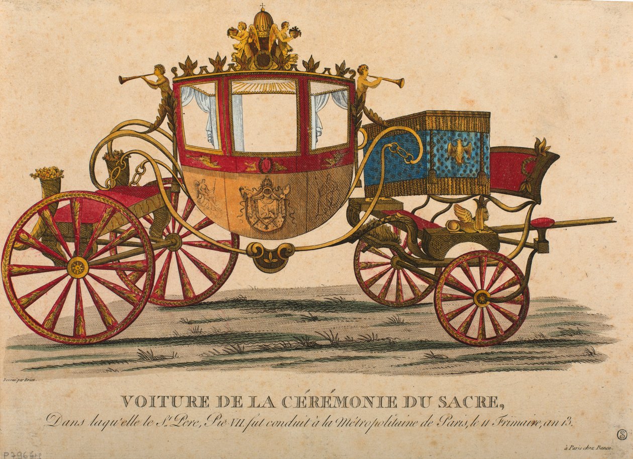 Vagn för kröningen av kejsar Napoleon I, som ägde rum den 11 Frimaire, år XIII av Louis Brion de la Tour fils