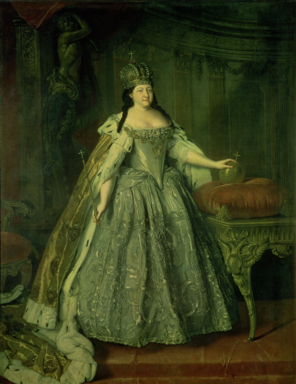 Porträtt av kejsarinnan Anna Ivanovna (1693-1740) 1730 av Louis Caravaque