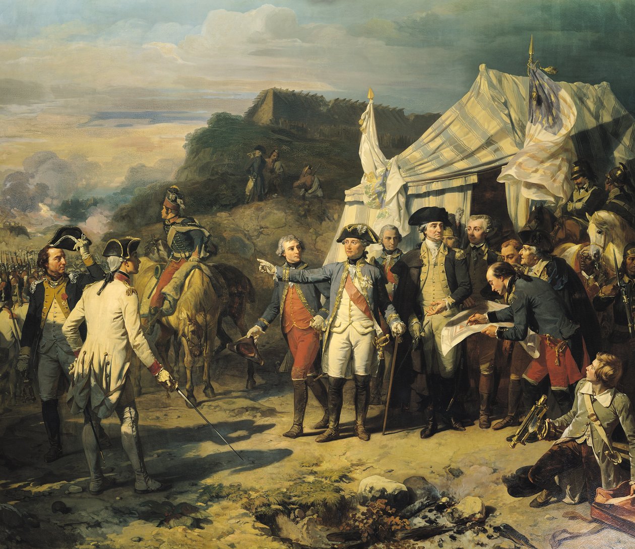 Belägringen av Yorktown, 17 oktober 1781, 1836 av Louis Charles Auguste Couder
