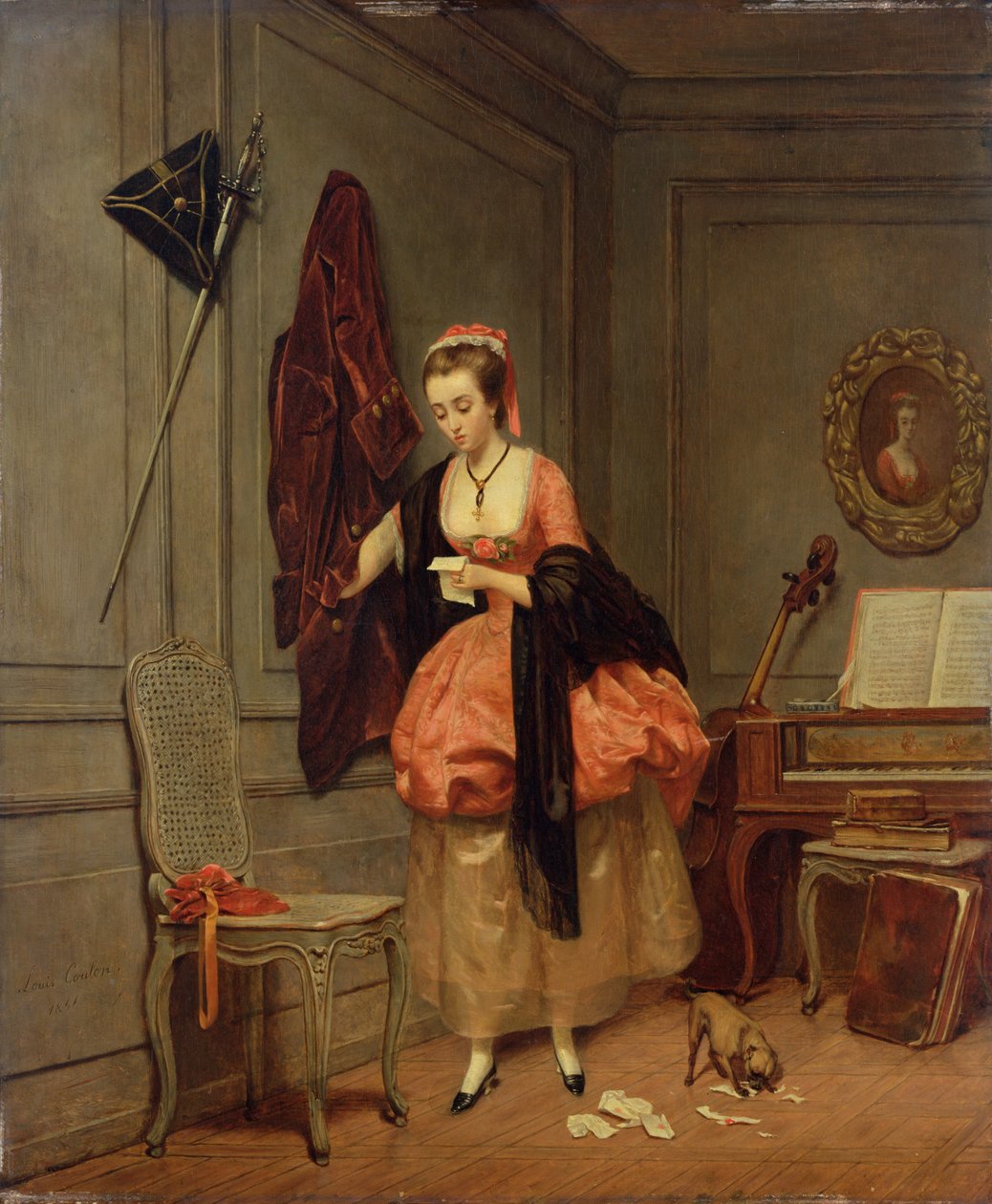 Den älskade älskarinnan, 1846 av Louis Coulon