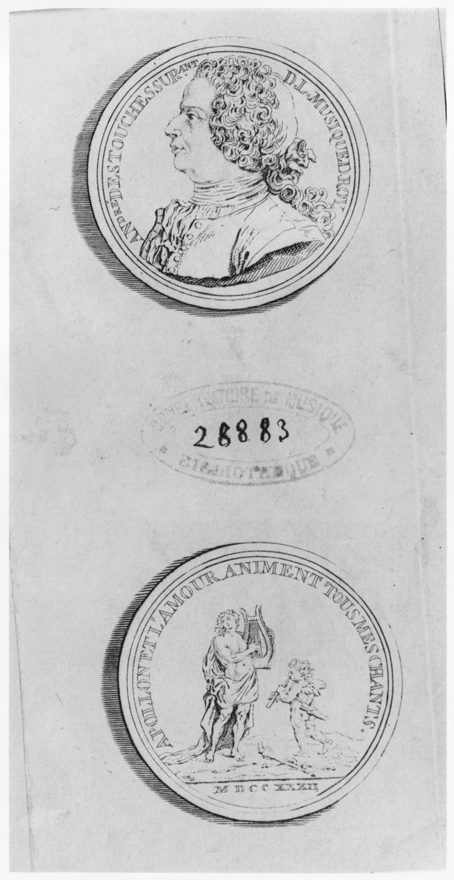Andre Cardinal Destouches, graverad från en medalj från 1732, ca 1750 av Louis Crepy