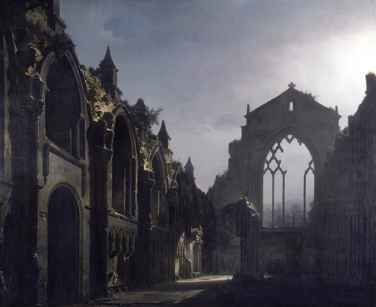 Ruinerna av Holyrood Chapel av Louis Jacques Mande Daguerre