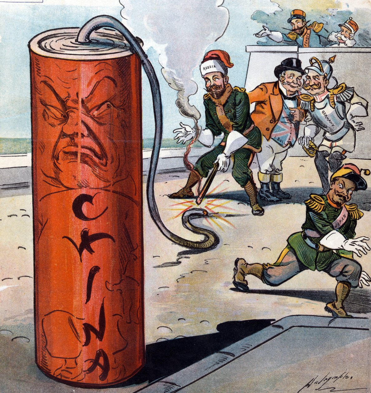En farlig smällare, 1900 av Louis Dalrymple