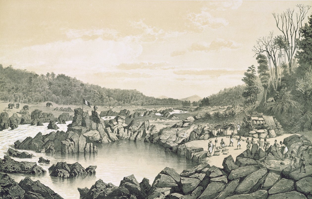 Franskt läger vid floden Mekongs strand, från 