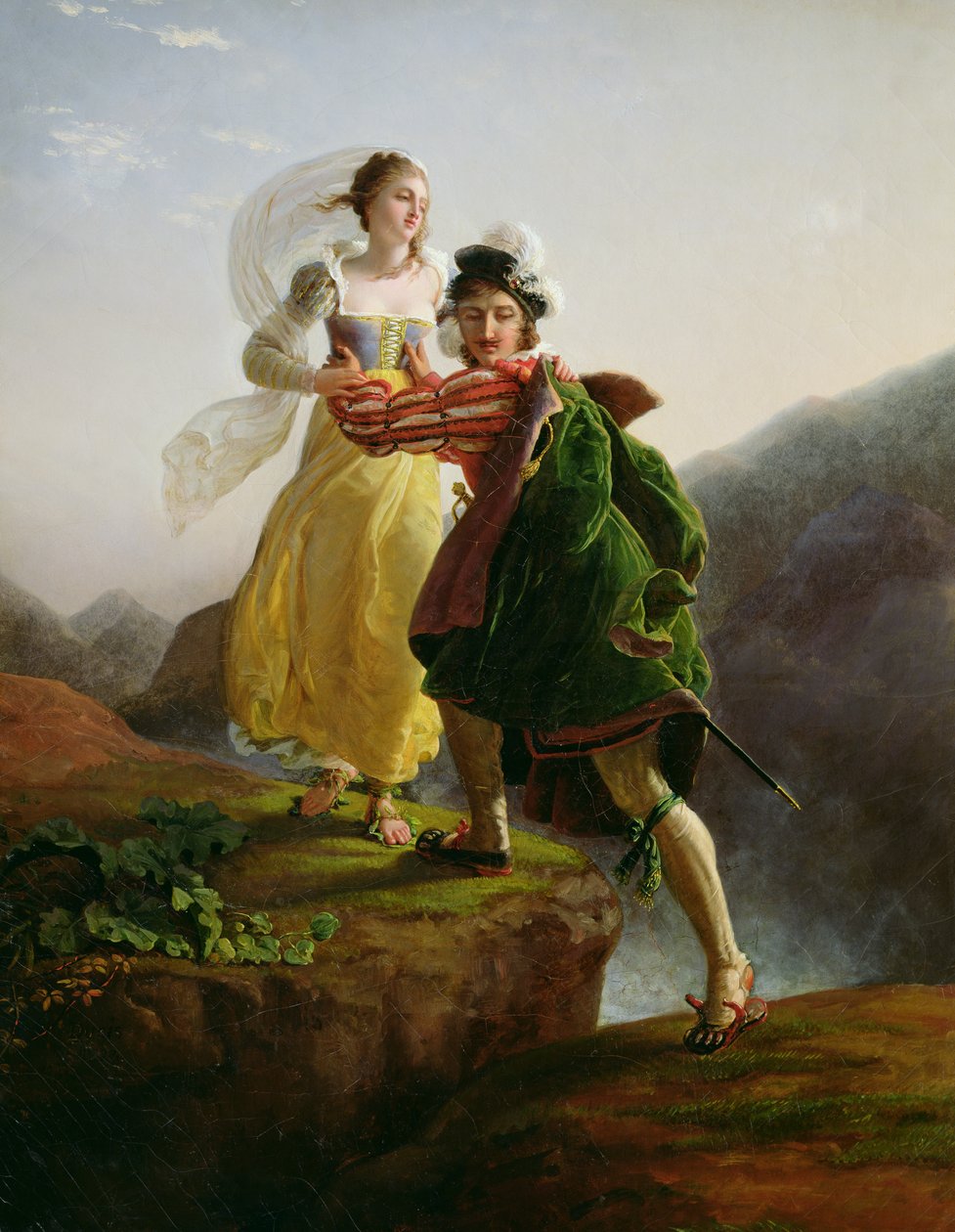 Bianca Cappello (ca 1542-87) Flyrde med sin älskare Francesco de Medici (1541-87) av Louis Ducis