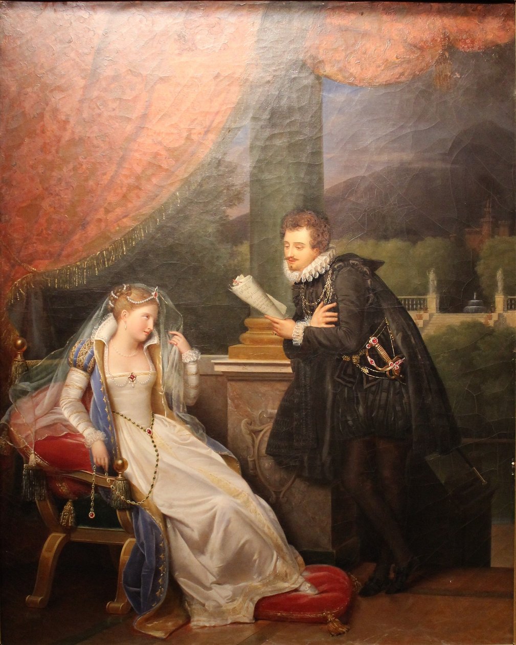 Tasso reading to Princess Eleonore dEste  av Louis Ducis