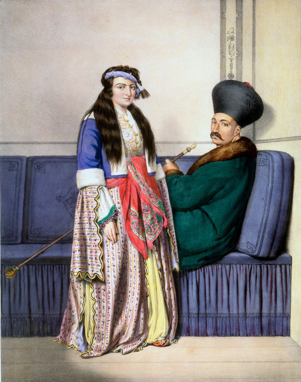 Ett armeniskt pris och hans fru - Plåt XXVII, graverad av Lemercier från 