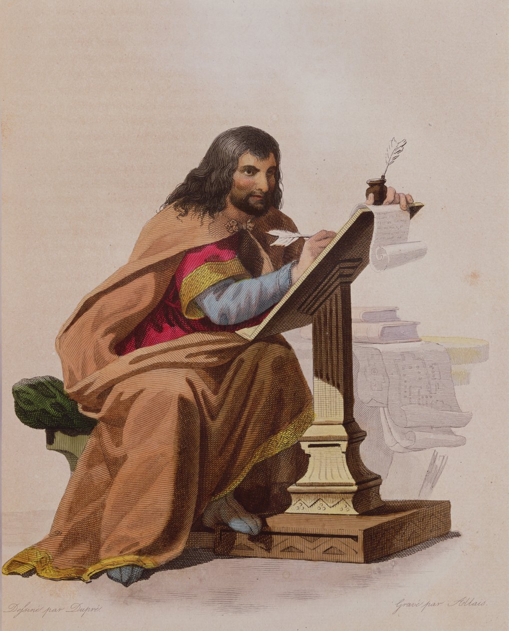 Einhard (c.770-840) graverad av Allais, c.1830 av Louis Dupré