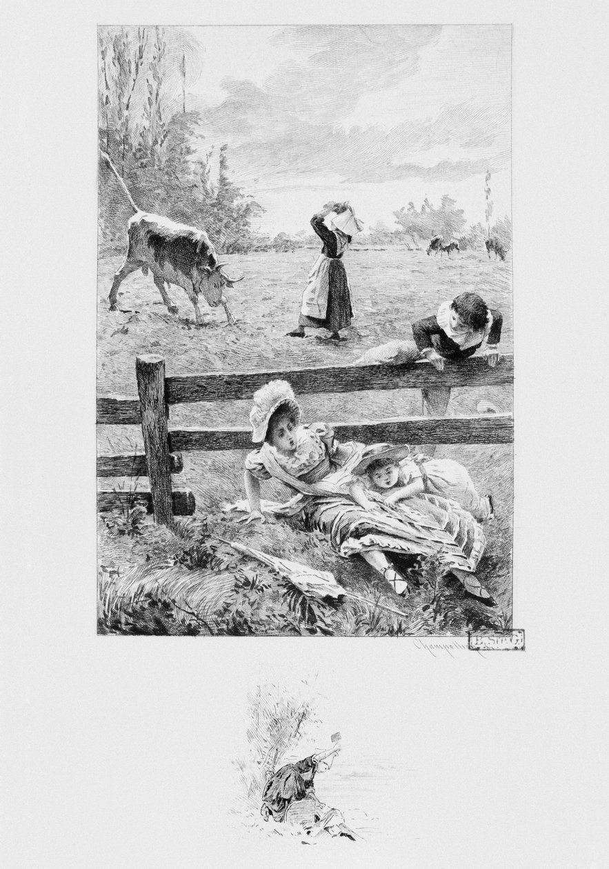 Tjänaren Felicite och tjuren, illustration från 