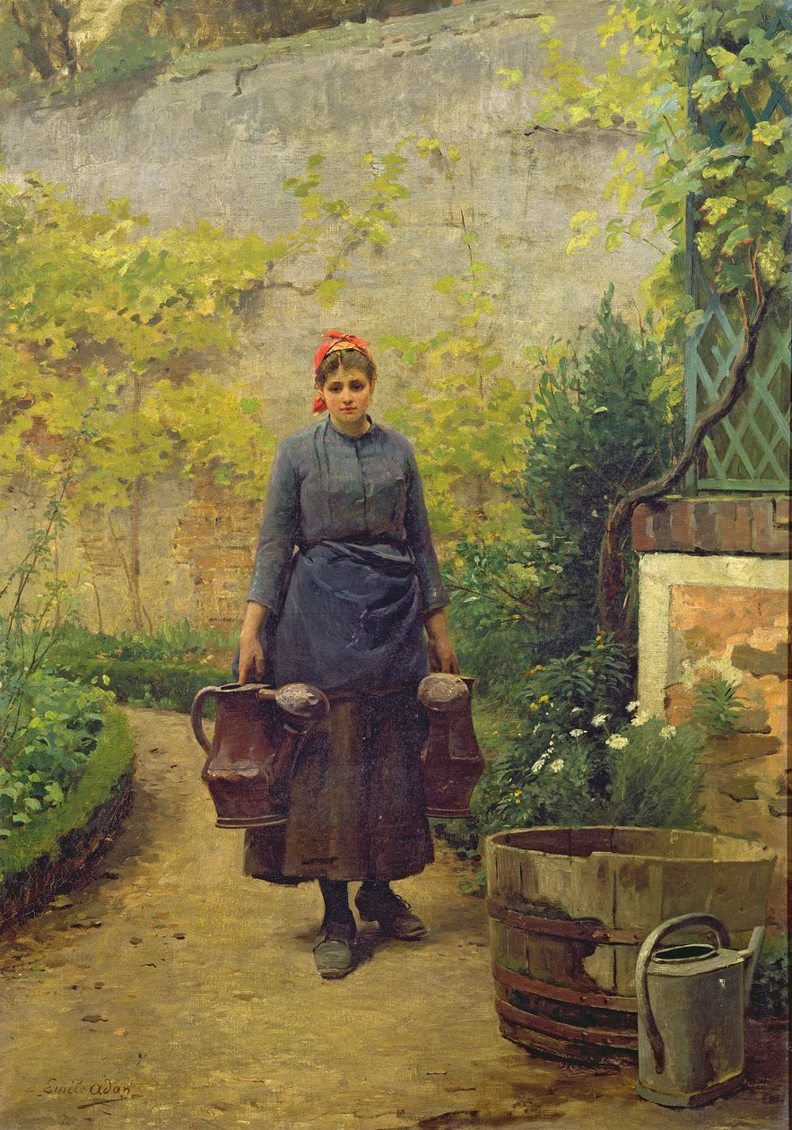Kvinna med vattenkannor av Louis Emile Adan