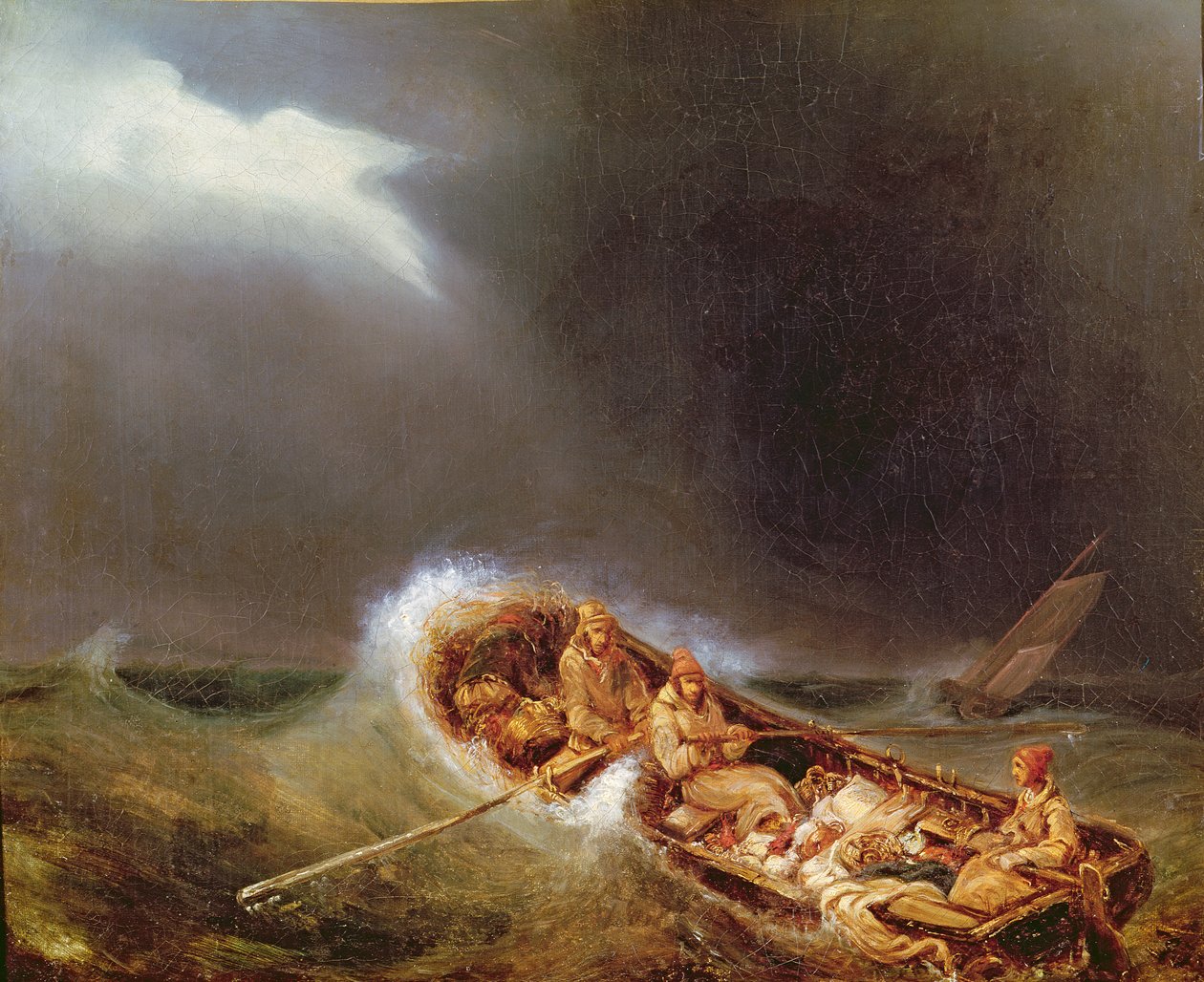 Båtar från Dieppe återvänder från fiske av Eugene Isabey