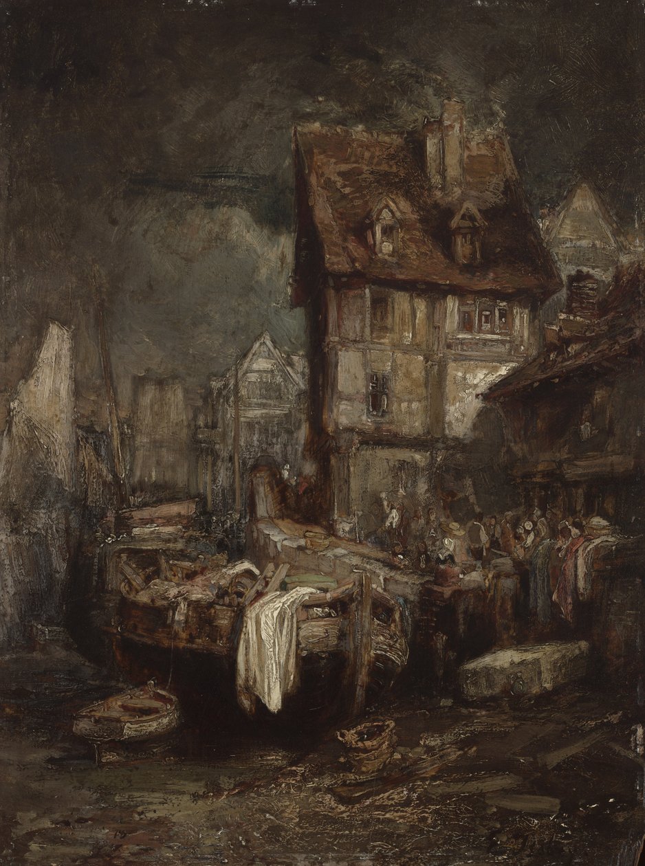Interiör av en hamn av Eugene Isabey