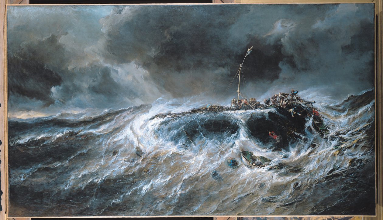 Tremästaren Emilys skeppsbrott 1823, 1865 av Eugene Isabey